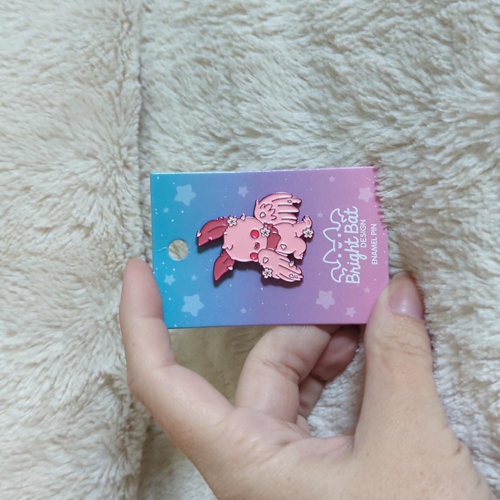 ✨2/$12✨Kawaii Pink Bat Monster Cute Enamel Pin - Picture 3 of 4